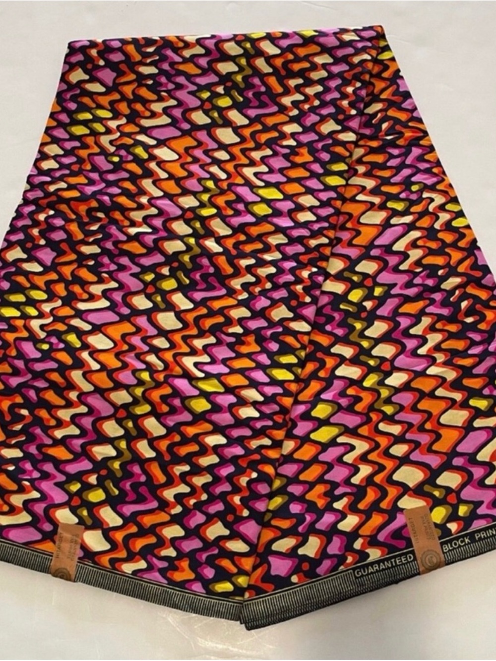 Vibrant Multicolor Patterned Scale Print Colorful Cotton Fabric